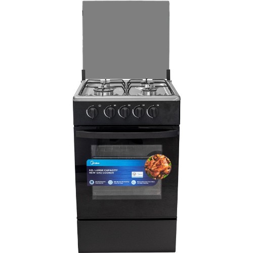 Midea SP5055T082-B 4 Burner Gas Cooker Black Mirror